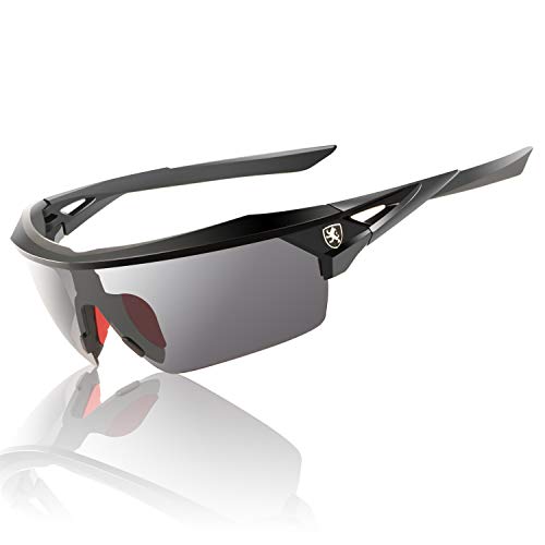 Khan Polarized Sports Sunglasses, UV400, UVA & UVB Protection Sunglasses for Men Women Cycling Running Driving Fishing Golf Softball Baseball KN-P01025 (Upgraded) A3