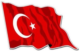 TURKEY WAVING FLAG - Sticker Decal - #S0153