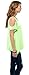 Women's Vogue Shoulder Off Wide Hem Design Top Shirt (L, Candy Green)