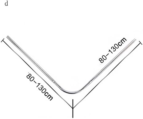 Bathroom Products Curved Shower Curtain Free Punch Extension Rod Bathroom L-shaped Telescopic Rod Shower Curtain Set Toilet Waterproof Angle Shower Curtain Extension Rod (Optional Size) Scratchproof