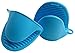 ALAZCO Blue Mini Oven Mitts 1 Pair (2pcs), Heat Resistant Pinch Mitt Gloves Potholder for Kitchen Cooking & Baking - Food-Grade Silicone
