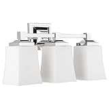 Brighton 3 Light Bathroom Vanity Fixture Chrome w/Frosted Glass Linea di Liara LL-WL240-3-PC