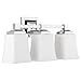 Brighton 3 Light Bathroom Vanity Fixture Chrome w/ Frosted Glass Linea di Liara LL-WL240-3-PC