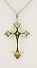 Necklace Stainless Steel Silver and Gold Cross Necklace - English Cross
