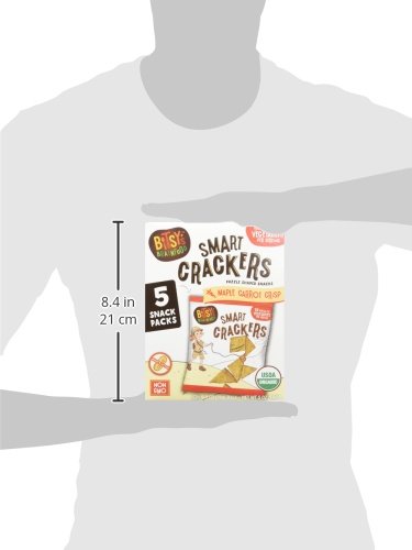 Bitsy's Brainfood Multi-Pack Organic Smart Crackers, Maple Carrot Crisp, 1 Ounce Bag (5 Count) - Thumbnail 6