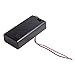 Conwork 2AA Battery Holder Case Storage Box with Wires and Switch, 5-Pack -Black