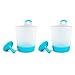 Puj – Phillup Cups, Hangable, Rinse-and-Play Reusable Plastic Cups, Fun Cups for Kids, Set of 2 Kids Cups with 2 Grippy Hooks (Azul - 2Pack)