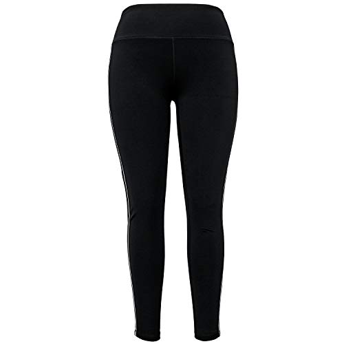 Tangerine Ladies' Active Stripe Legging (Black, Medium) - Thumbnail 3