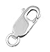 2pcs Adabele Authentic Sterling Silver 8mm (0.31 Inch) Small Italian Rectangle Lobster Trigger Clasps Open Jump Ring Hypoallergenic Nickel Free for DIY Jewelry Making SS25-AA