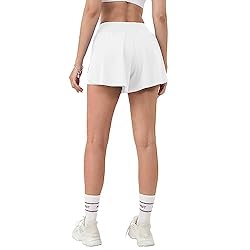 Aurefin Women's 2 in 1 Flowy Running Shorts High