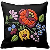 Kalocsa Embroidery Hungarian Folk Art R68b8173214bb46d7b2e5a0b694844b8d I5fqz 8byvr Pillow Case 18" * 18"