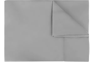 CHEDIN Micrifiber Breathable Flat Bed Sheets, Ultra Soft and Wrinkle Resistant Double Brushed Flat Sheet for Twin, Full, Queen, King - Machine Washable (Gray, Twin)