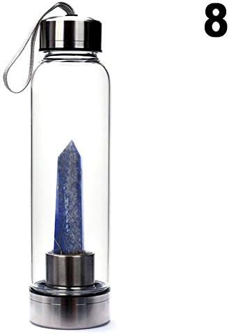 Doublele Nature Quartz Crystal Glass Water Bottle Obelisk Wand Portable Gift for Friends Family