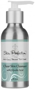 Clear Skin Cleanser with 10% Glycolic Acid, Tighten and Clean Large, Clogged Pores Skin Perfection