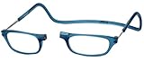 Clic Magnetic Reading Glasses in Frosted-Blue Jeans +2.00