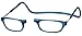 Clic Magnetic Reading Glasses in Frosted-Blue Jeans +2.00