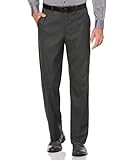 Perry Ellis Men's Portfolio Classic Fit Flat Front Folio Flex Waistband Sharkskin Pant,Charcoal,38x32