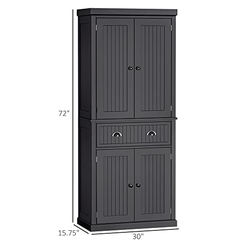 72" Traditional Freestanding Kitchen Pantry Cupboard