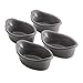 Rachael Ray 47864 4-Piece Set Stoneware Ramekins, Dipping Cups, Gray