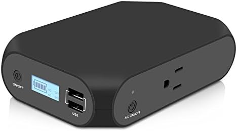 Upow 18000mAh AC Power Bank with 2-USB Ports and 1-AC Outlet for All Laptops, Tablets and Phones Such as iPhone X 8/8 Plus (Black)