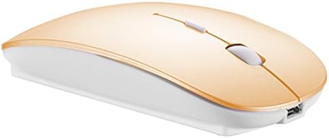 LOVRI Slim Wireless Mouse 2.4G Rechargeable and Portable Mouse for Notebook, Pc, MAC, Laptop, Computer (Gold)