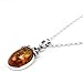 Ian and Valeri Co. Amber Sterling Silver Grapevine Pendant Necklace 18 Inches
