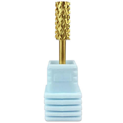 Pana 3/32" Safety Nail Carbide Bit - Gold Small Barrel Head (Grit: 4 Extra Coarse - 4XC) for Electric Dremel Drill Machine