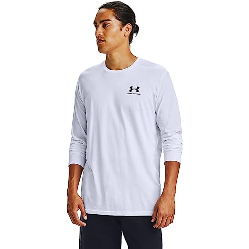 Under Armour Men's Sportstyle Left Chest Long-Sleeve T-Shirt, (100) White / / B…