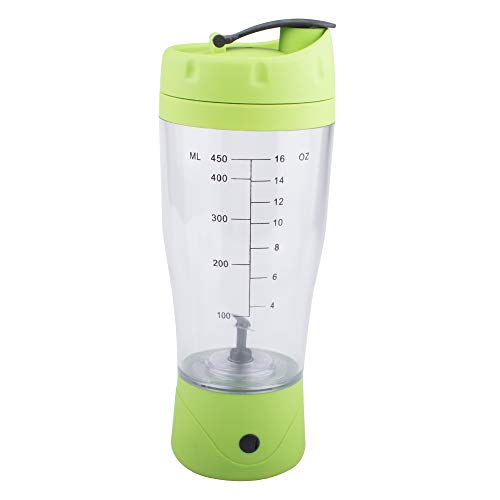 Xelparuc Multi Functional Shaker Bottle Mini Juicer, Nutrition Powder Bottle, USB Rechargeable Vortex Mixer, Portable Round Hand Big Capacity Fruit Cup, 500ml/18oz, Green
