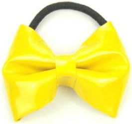 Hair Bow - Shinny Synthetic Leather Hair Band / Accessory for Baby Girls &amp; Toddler - Yellow