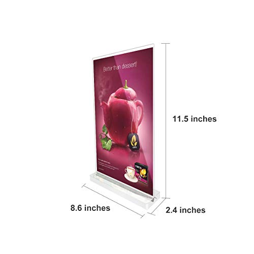 HUAZI Double-Sided 8.5x11 Acrylic Sign Holder - Vertically Holds Signs and Announcements - Table Display Sign Holders for Marketing, Conferences, Events, Business (6 Pack)
