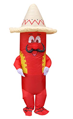 Inflatable Pepper Costume Body Suit Halloween Pepper Man Costumes Party for Mens & Womens Adult Size