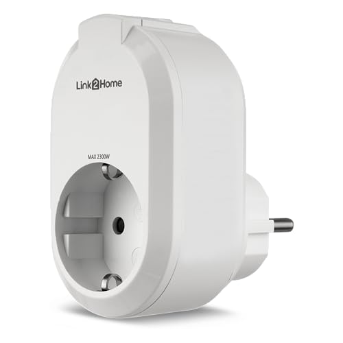 REV Enchufe inteligente Link2Home, enchufe inalámbrico, temporizador, hogar inteligente, iOS, Android, Alexa, Google Assistant, blanco