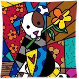 romero britto Graffiti Art Pattern Pillow Cases Cover 18x18 inch Cushion Case (Two sides)