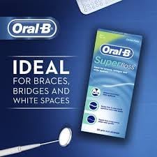 Oral B 50 peças pré-cortadas Superfloss - Pack de 3