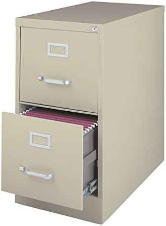 Office Dimensions 25 Inch Deep 2 Drawer, Letter Width, Metal Cabinet for Home and Office Vertical File, 25" Drw, Putty