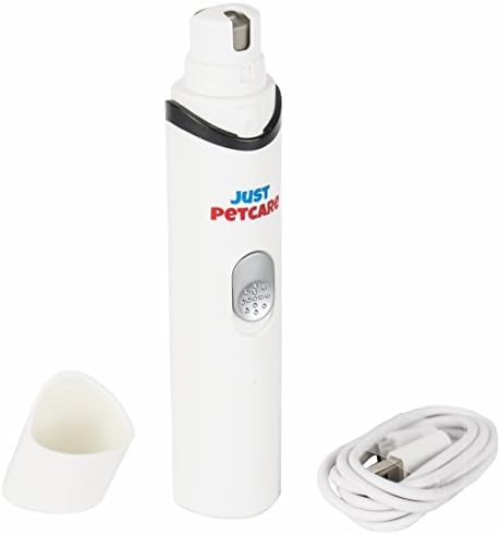 Just Petcare Dog Nail Grinder - Trim Dog Nails Effortlessly - Quiet, Safe & Powerful - Perfect For Pets Scared Of Dog Nail Clippers - Small, Light & USB Rechargeable