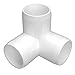 FORMUFIT 1/2” 3-Way Elbow Furniture Grade PVC Fitting in White, Made in USA, UV-Resistant, Impact-Proof, 0.840” Actual Socket Diameter (Pack of 10)