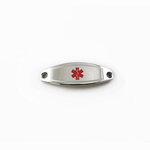 MyIDDr - Custom Engraved Medical ID Tag 316L Steel - Extra Small - Red