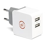 European USB Adapter by Yubi Power 2-Port USB Travel Wall Power Charger Adapter 3.1A output for Cell Phones, Smartphones, MP3 Players - Type C for Europe, Germany, France, Europe, Russia & more