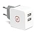 Yubi Power EU 2-Port USB Travel Wall Power Charger Adapter 3.1A output for Cell Phones, Smartphones, Tablets, MP3 Players, e-Readers - Type C for Germany, France, Europe, Russia & more