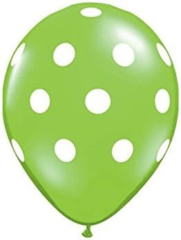 Vinakaya Mart Printed Green Polka Dot Balloons-Pack of 50