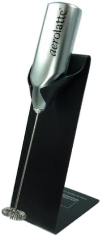 Aero latte satin (matte silver) black stand set with milk foamer AERCOFSATSTBK (japan import)