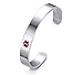 VNOX Personalized Medical Bracelet Medical Condition Alert ID Stainless Steel Cuff Bangle,Black/Silver/Gold Plated