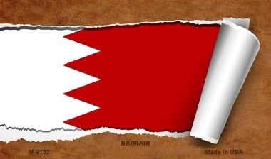 Bahrain Flag Scroll Novelty Metal Magnet M-9132 MINI Licence Plate Magnet