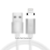 DAEON [Cable Not Included] Magnetic Head for 3.3ft. Durable 8pin iPhone Lightning USB Charging and Data Transmission Magnetic Cable (Silver)