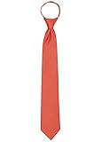 Jacob Alexander Solid Color Men's Pretied Zipper Tie - Coral