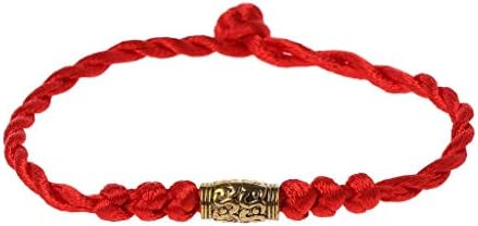 Doiber Handmade Chinese Feng Shui Lucky Kabbalah Red String Bracelets Tibetan Jewelry (Gold)