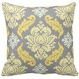 PUDA Yellow and Gray Floral Pattern Throw Pillow Case Covers Flower Design Home Sofa Decorative Square 16x16 Two Sides .