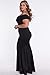 Foryingni Women's Plus Size Off Shoulder Long Formal Dress 3XL Black